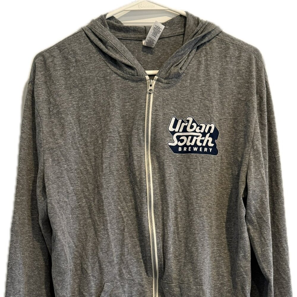 Urban South Brewery Savor the South Threadfast Zip Hoodie Size M Gray New No Tag